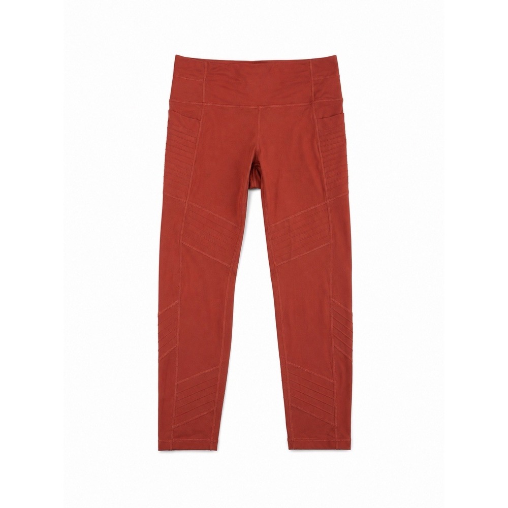 Athleta Stash Pocket Moto Tight Leggings rust red L petite